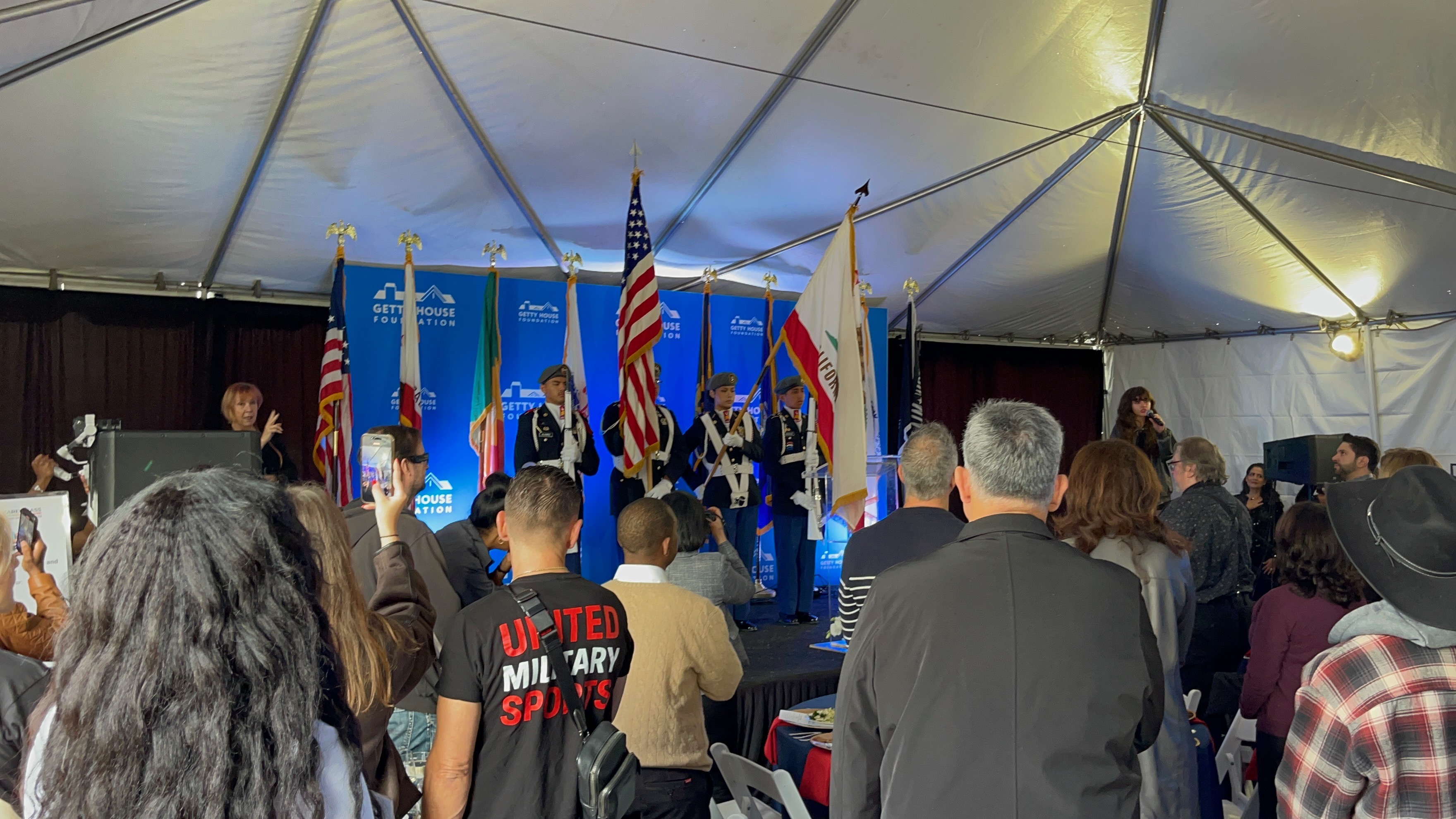 Color guard ceremony at Getty House