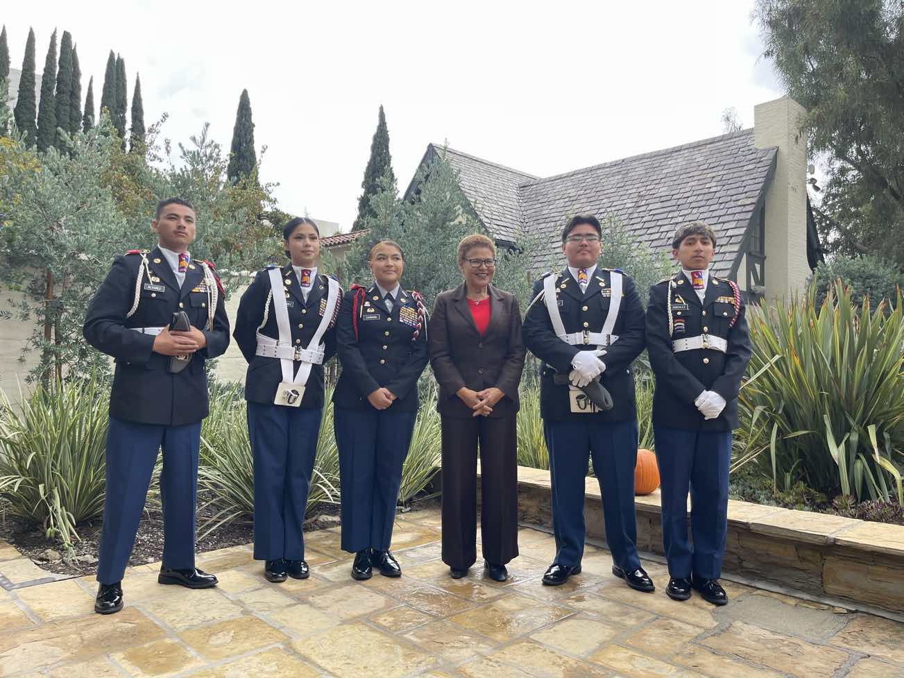 Cadets with Mayor at Getty House